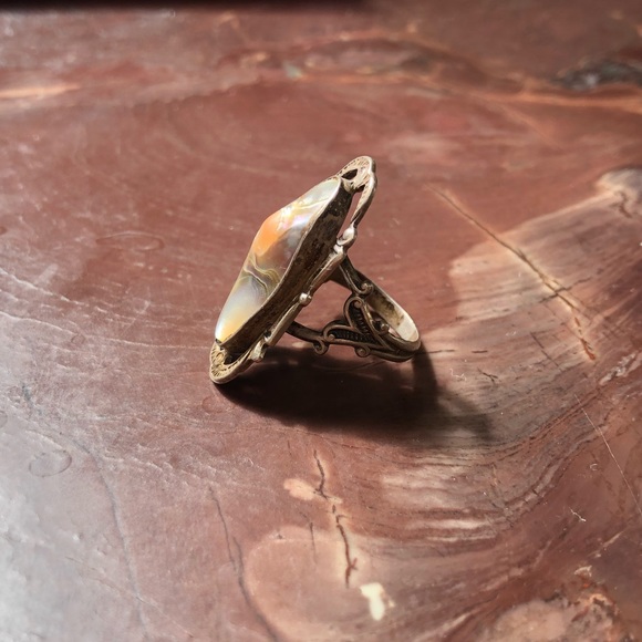 Abalone silver ring - Picture 2 of 4